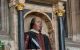 The funerary monument of William Shakespeare on the north wall of the chancel of Holy Trinity Church, Stratford-upon-Avon. The effigy of Shakespeare is painted limestone; the elaborate monument is constructed of alabaster, marble and sandstone and was made around his death in 1616.